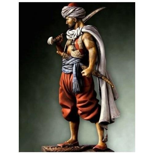 New Unassembled 1/24 75mm ancient warrior stand (WITH BASE ) Resin Figure Unpainted Model Kit