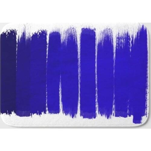 HOT Bathroom Rugs Abstract Indigo Blue Bath Mat Flannel Absorbent Non Slip Doormat Entrance Door Bath Room Mats