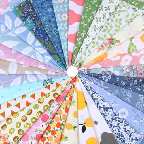 Nanchuang 20Pcs/Lot Flower Random Color Printed Twill Cotton Fabric Patchwork Cloth For DIY Handmade Sewing&Quilting Material