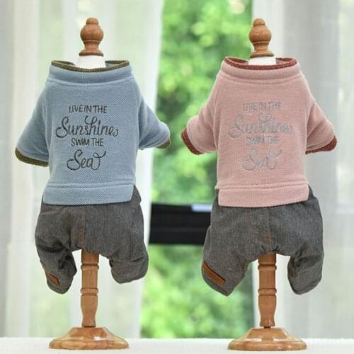 Cotton Dog Clothes Winter Warm Supper Thickens Printing Stand Collar Cat Clothing For Small Dogs Stitching New Pets Costumes