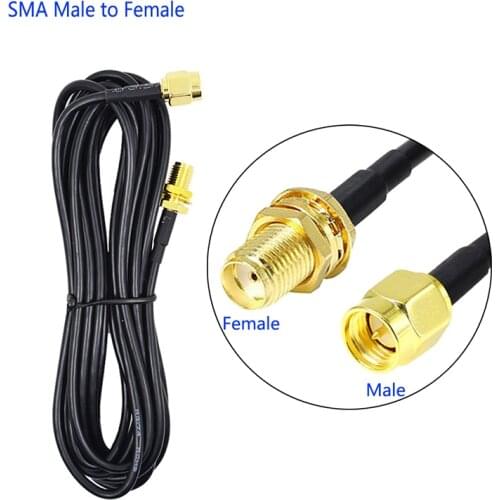 SMA Male to Female Extension Cable Copper Feeder Wire for Coax Coaxial Wi-Fi WiFi Network Card Router Antenna 3M 6M 9M