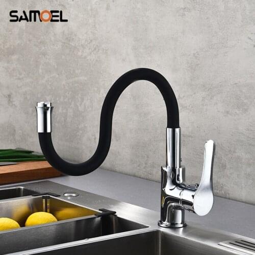 Samoel Economic Brass Universal Tube Kitchen Sink Mixer Taps 360 Rotate Cold Hot Water Kitchen Faucet 1202C