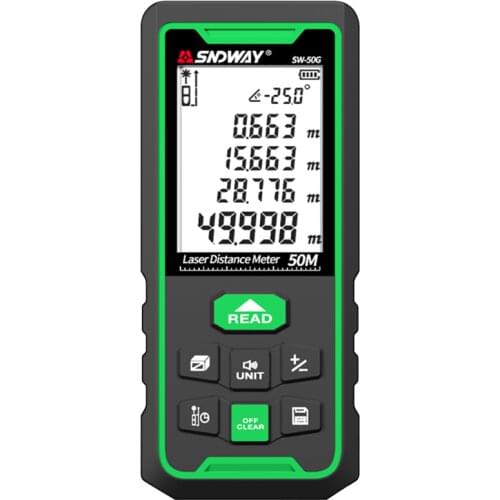 SNDWAY Laser Distance Meter 50M Laser Rangefinder Digital Laser Ruler Measure Range Finder Tape Outdoor Measure Tools