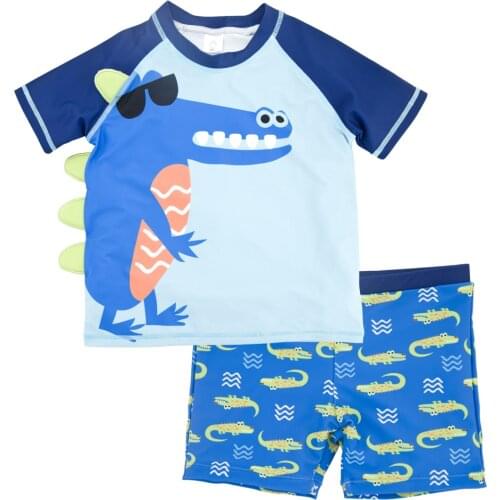 Honeyzone Summer Beachwear Two Piece Pyjama Bebe Baby Swimwear Cool Cartoon Print Maillot De Bain Bebe Garcon Kids Swimwear