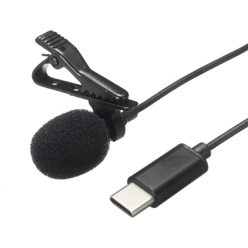 Mini Lavalier Clip-on Recording Microphone with Foam Cover High Sensitivity Condenser Microphone Suitable for Speaking Lecture