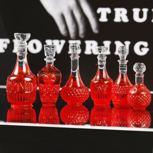 6pcs Dollhouse re-ment Miniature Simulation Red Wine Drink Pretend Play food For Blyth Bjd Doll Kitchen Accessories Toys