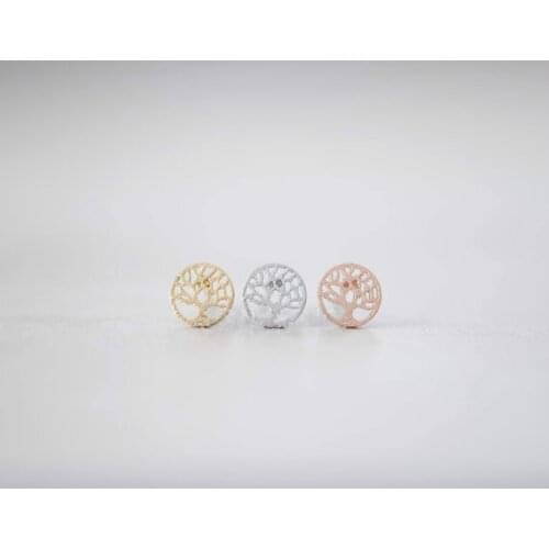 Fashion Wishing tree Stud Earrings zinc alloy plated stud earrings earring for women