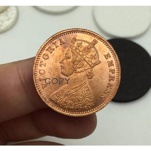 New Products British East India Victoria Empress 1887 1/4 Anna Dharstate Red Copper Copy Coin Can Accept Custom