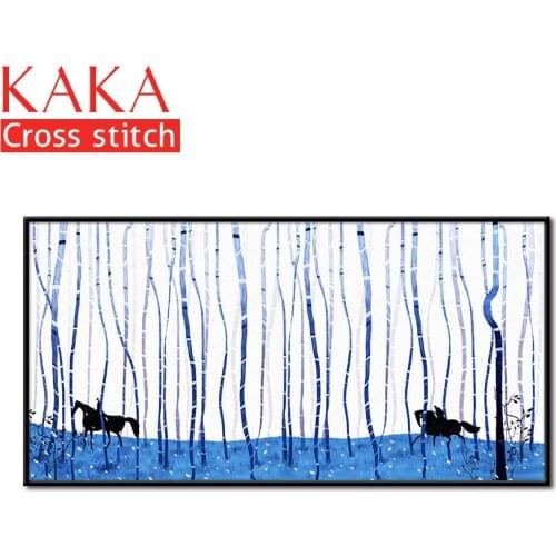 Cross stitch kits,Embroidery needlework sets with printed pattern,11CT-canvas for Home Decor Painting,Landscape Full NCKS053