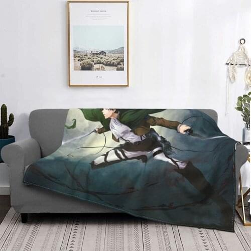 Attack On Titan Blanket Flannel Winter Anime AOT Unisex Throw Blankets for Home Car Bedspreads