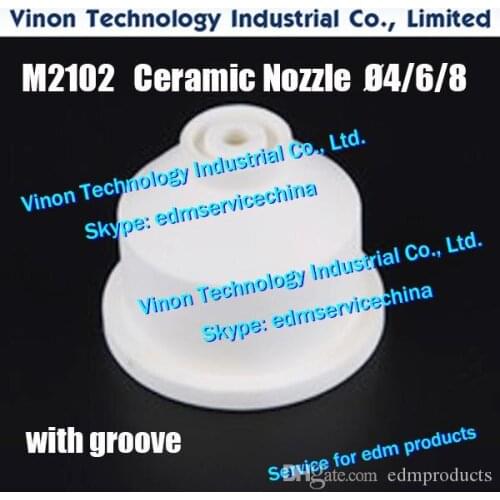 Ø8mm M2102 Lower Ceramic Water Nozzle with groove for Mitsubishi F1,G,H,H1,HA,C machines X054D209H11,X054D209H12,X054D209H13