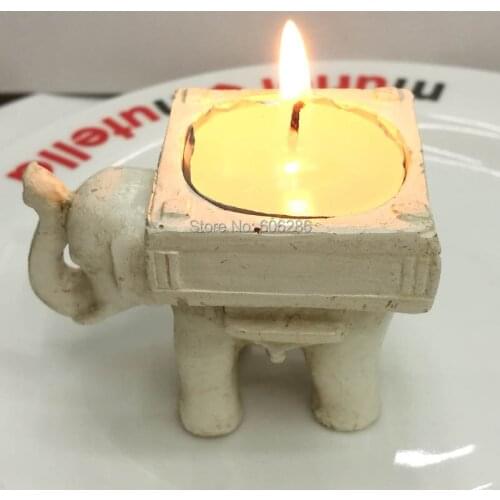 Wholesale 50pcs/lot Wedding Decoaration Elephant Candle Holder Gum Resin Bridal Wedding Lucky Elephant Tea Light Candle Holder