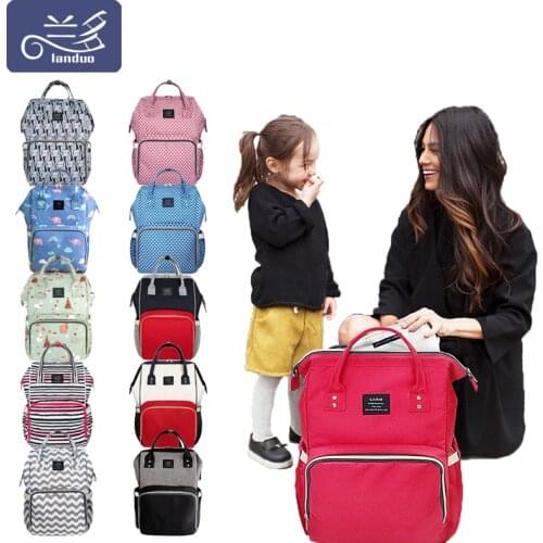 Authentic LAND Mommy Diaper Bags Mother Large Capacity Travel Nappy Backpacks anti-loss zipper Nursing Bag for baby born MPB01