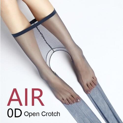 Sexy High Elastic Tight Hot Erotic Open Crotch Stockings for Women Smooth Air 0D Ultra Thin Transparent Silk Lingerie Collant