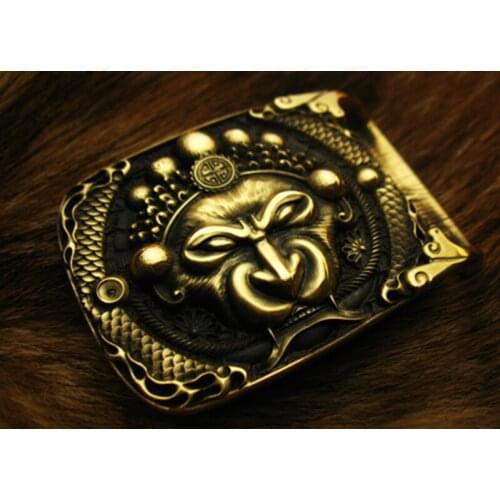 Handmade The Monkey King Pattern High-grade Brass Belt Buckle ｜ Mens Belt Head ｜ Belt Accessories