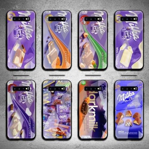 Chocolate Milka Box Phone Case Tempered Glass For Samsung S20 Plus S7 S8 S9 S10 Note 8 9 10 Plus