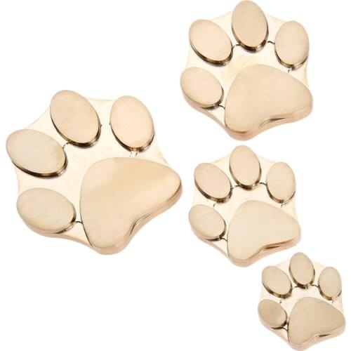 1pc Paw Shape Brass Stamp Mold Bear Claw Logo Making Leather Seal Wood Stamp Craving Tool Branding Heat Embosser 2/4/5/6cm Craft