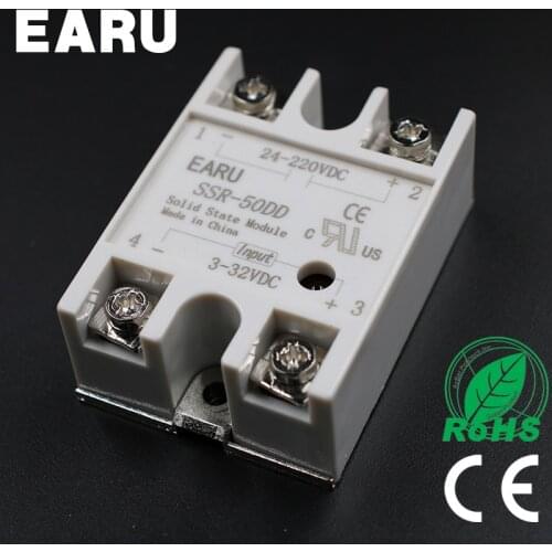1 pcs Solid State Relay SSR-50DD 50A 3-32V DC Input TO 24-220V DC SSR 50DD SSR-50 DD Industry Control Factory Wholesale Hot