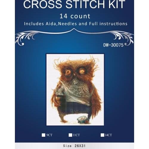 Top Quality Lovely Hot Sell Counted Cross Stitch Kit embroidery kitsOrnaments Similar DMC FJ-30075 similar black owl