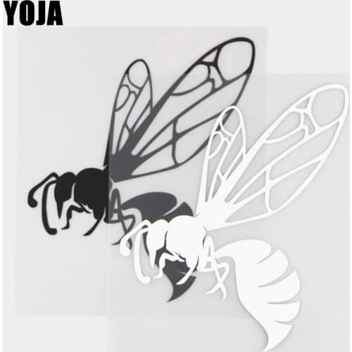YOJA 11.6×13.9CM Vinyl Decal Cartoon Animals Handsome Wasp Pattern Car Stickers Black/Silver 19C-0298