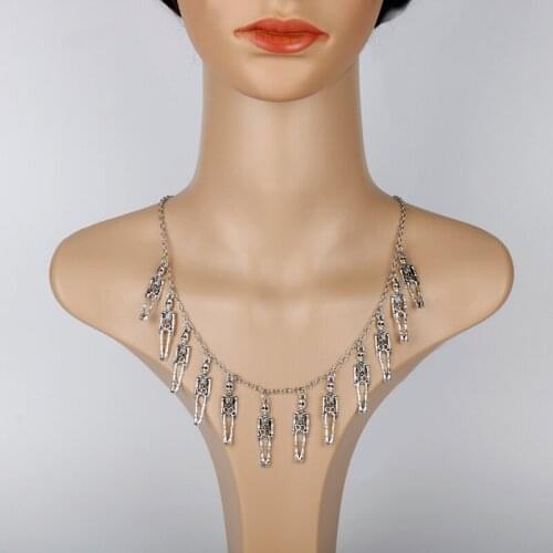 1pc Halloween Gift Vintage Pirate Skeleton Skull Necklaces & Pendants Retro Punk Necklace E2015