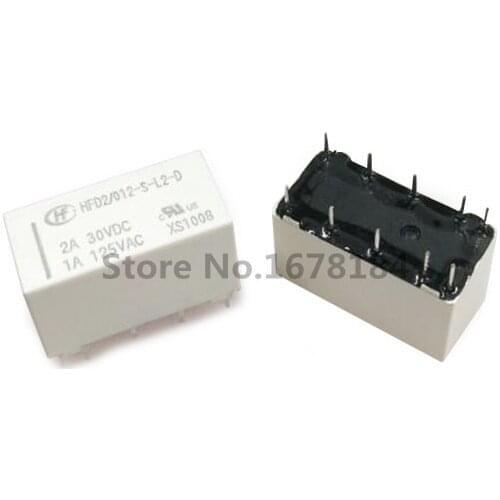 10PCS/lot Relays HFD2-012-S-L2-D HFD2/012-S-L2-D 2A 30VDC relay