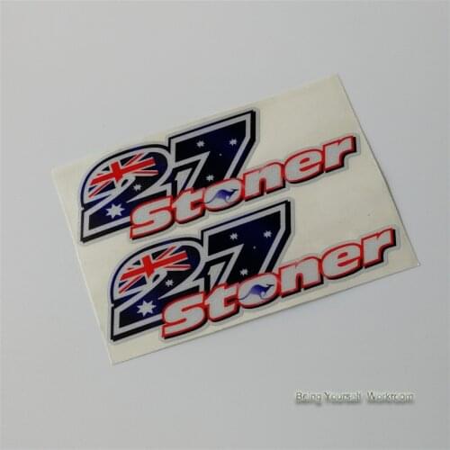 2pc/Lot Motorsport Casey Stoner NO.27 Stickers Car-Styling Reflective Motocross Decals Car Motorcycle Racing Sticker Decorative