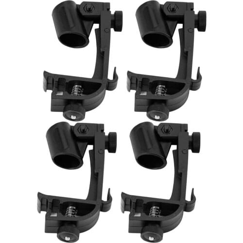 4pcs Clip On Drum Microphone Clamp Mic Mount Holder Adjustable Shockproof