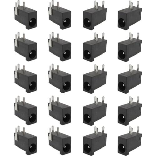 5/10/20Pcs DC002 Black DC Power Jack Socket Connector 3.5*1.3mm 3 Pin Round Needle DC-002 3.5x1.3mm DC Socket 30V 1.0A