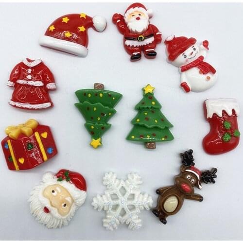 5pcs Christmas Snowman Resin Flatback Cabochon Art Supply Decoration Charm Craft DIY Hair Bow Center Craft