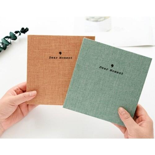 3 Inch Cotton and Linen Album Simple Style Loose-leaf PP Album Movie Ticket Postcard Storage Family Album 100 But Plastic Photos