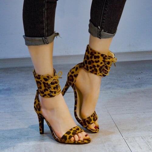 Summer Ladies Sandals Fashion Ankle Strap Open Toe Shoes Women Thin High Heels Sandals Zipper Cover Heels Plus Size Female