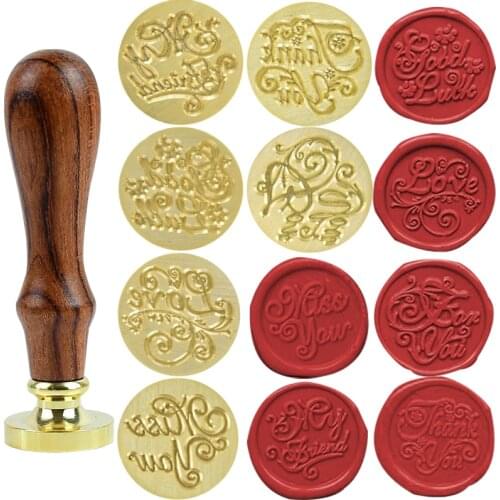 Alphabet Letter Wax Seal Stamp Thank You LOVE Retro Wood Stamp For Wedding Party Invitation Gift Cards Decor Seal Envelope Stamp