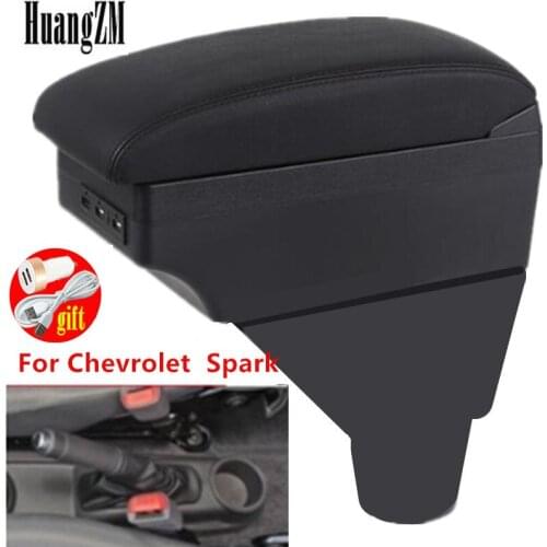 For Spark armrest box central Store content Storage box Chevrolet Spark armrest box with cup holder ashtray USB interface