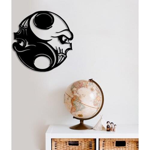 Double Headed Skull Wall Room Home Accessory Wooden Table 50x50cm