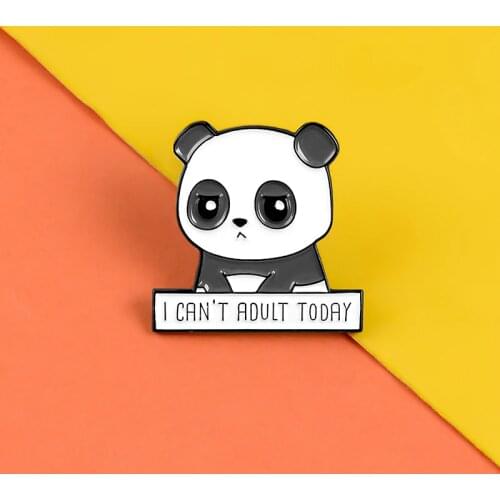 Panda Enamel Pin Cartoon Sleepy Panda Brooch For Women Underage Animal Lapel Pin Shirt bag Badges Lovely Jewelry Gifts
