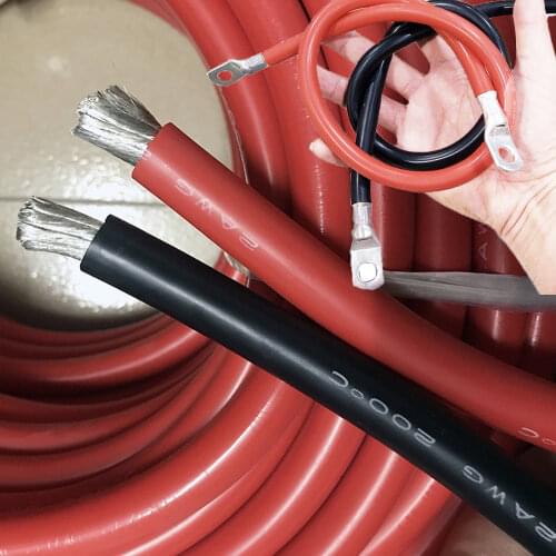 2AWG 35^mm Gauge AWG Silicone Rubber Soft Wire Cable Heatproof Soft Silicone Silica Gel DIY Wire Cable Customize Terminal Wire