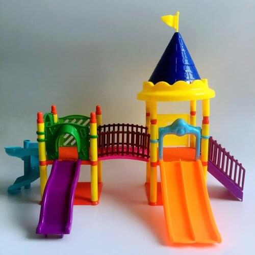 Princess Doll Park House Game Big Slide Playset Gift Toy for LOL Doll & Ddung Doll & Kitty Toy Kid Best Education Toy Gift