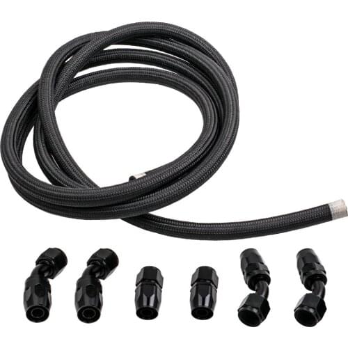 10AN Fuel/Gas Tank/Cell Braid Oil/Fuel Hose Line+Hose End Fitting Separator Kit