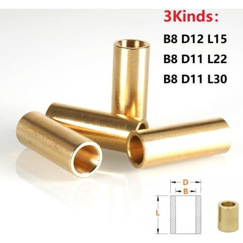MEGA 6PCS Brass Sleeve Bearing Self Lubricating Bore 8mm Copper Sleeve Bearings Bushing For 3D Printer Slider Accessories