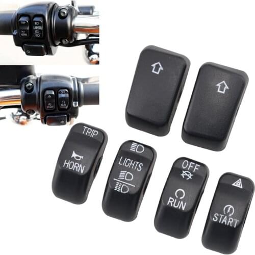 Motorbike Handlebar Switch Housing Caps Black Chrome Control Button Cover For Harley Harley 14-Up XL 12-17 Dyna 11-15 Softail