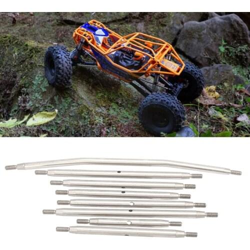 Stainless Steel Steering Link Pull Rod Set Replacement Spare Parts for 1/10 Axial RBX10 Ryft RC Car DIY