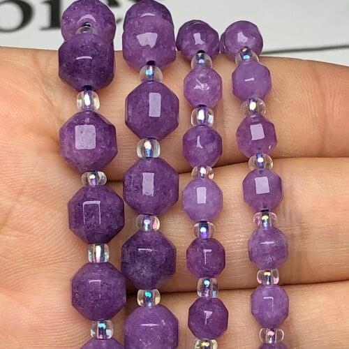 Natural Faceted Purple Lilac Jades Stone Beads For Jewelry Making Diy Bracelet Necklace Round Loose Spacer Bead 6/8/10MM 15"