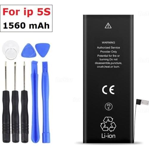 New 1560mAh for iphone 5s 5c Battery 3.8V Li-ion Internal Battery Replacement Battery for iPhone 5C 5S With Repair Tools kit