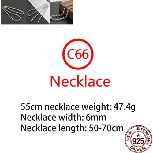 C66 S925 Sterling Silver Necklace Cross Flower Round Bead Personality Trendy Retro Punk Letter Jewelry 2021 hot