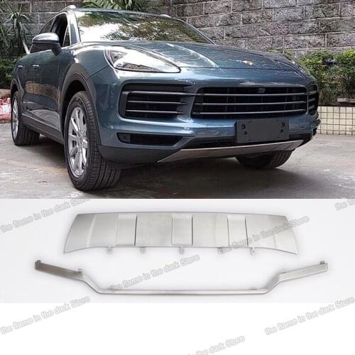 Lsrtw2017 stainless steel car front rear bumper panel for porsche cayenne 2018 2019 2020 2021 accessories protective guard