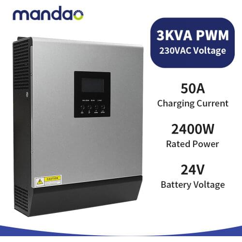 3KVA Power Inverter Converter Bulid-In MPPT 40A Solar Charge Controller Charger DC 24V TO AC 220V 230V PURE SINE WAVE