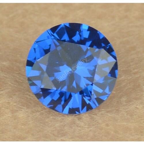 Sale 3~12mm 119# Sea Blue Sapphir-e Synthetic Gems Spinel Round Shape Cut Lab created Spinel Loose Stone For Jewelry accessory