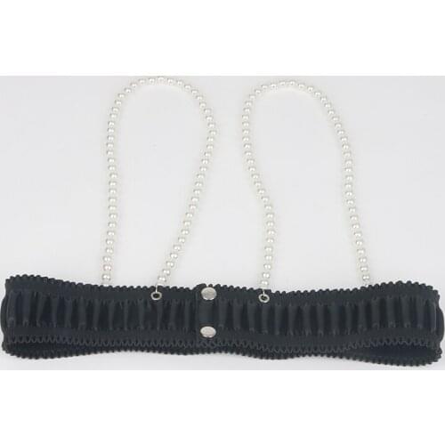 Multi-color Macaron Elastic Leather Belts corset pearl Shoulder strap For women Lady Harness Girdle slim vest Cummerbunds