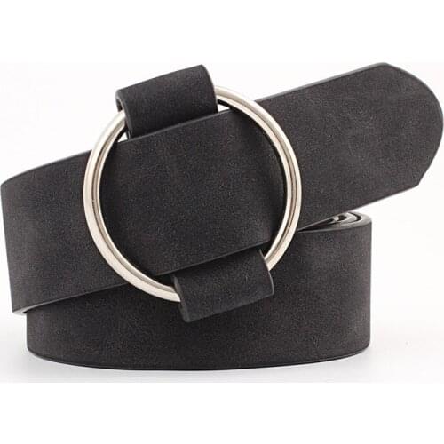Fashion New Designer Gold Round Metal Circle Belt Female Black White Red Waist Belts for Women Jeans Pants Cinturones Mujer